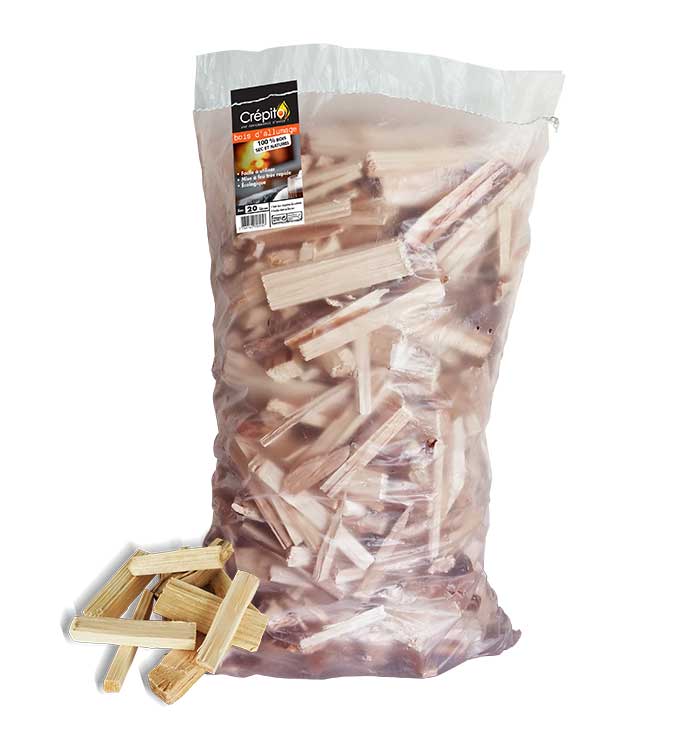 Bois d'allumage Crépito® - 20L -vente et livraison Bucheafeu